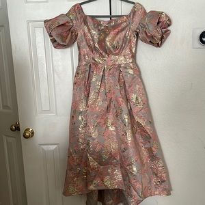 Elegant Pink & Gold Dress